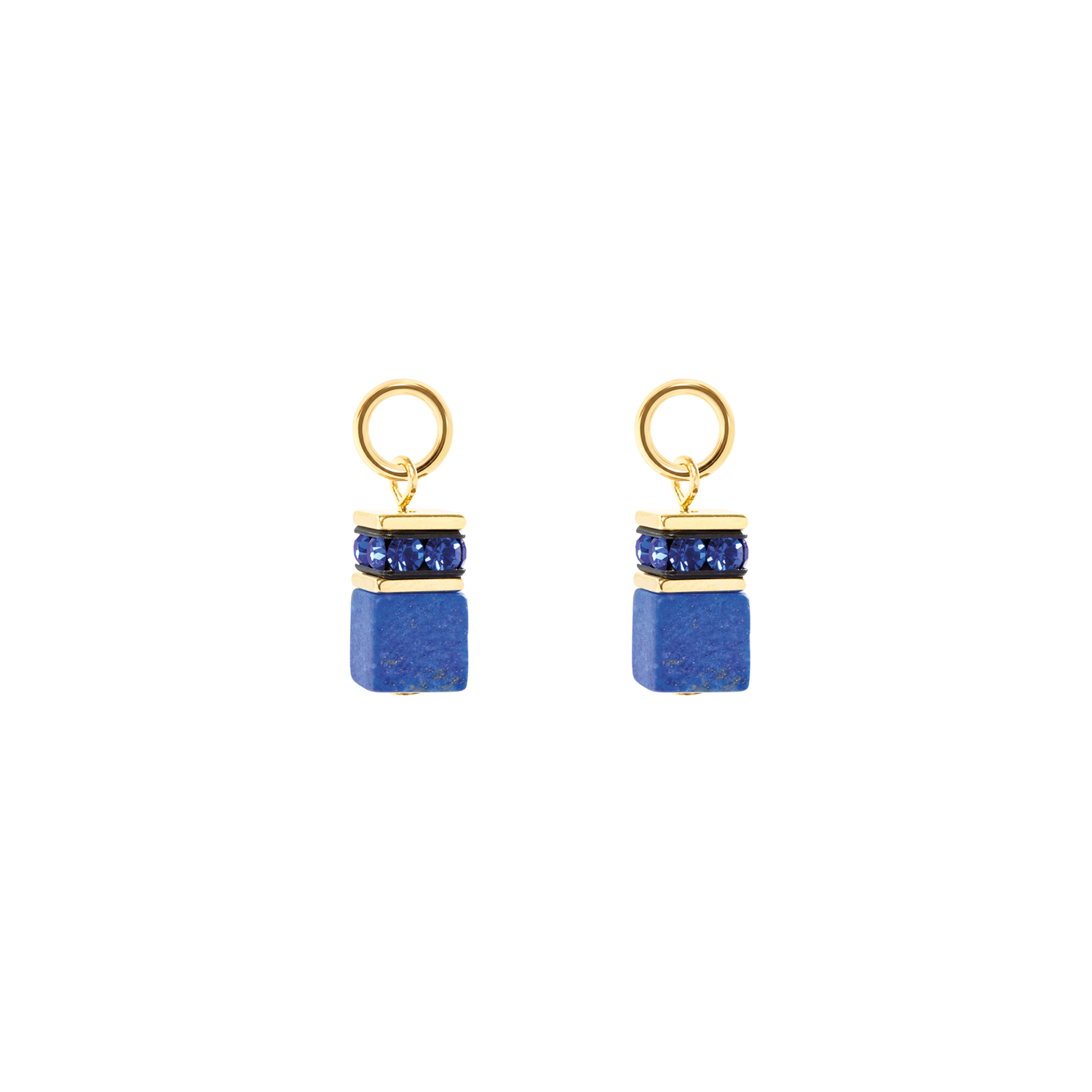 coeur-de-lion-ear-me-up-charm-geocube-gold-blau-lapislazuli-1-8-cm image 1