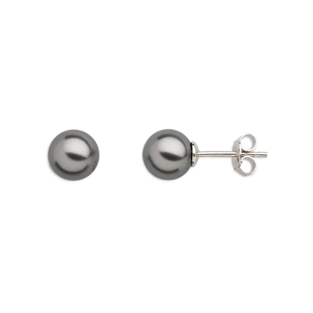 xenox-pearl-ohrringe-925-sterlingsilber-rhodiniert-mit-schwarzer-perle image 1