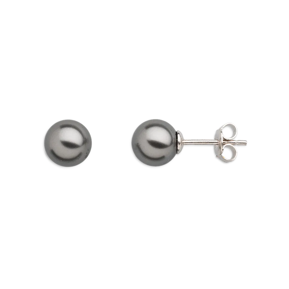 xenox-pearl-ohrringe-925-sterlingsilber-rhodiniert-mit-schwarzer-perle image 1