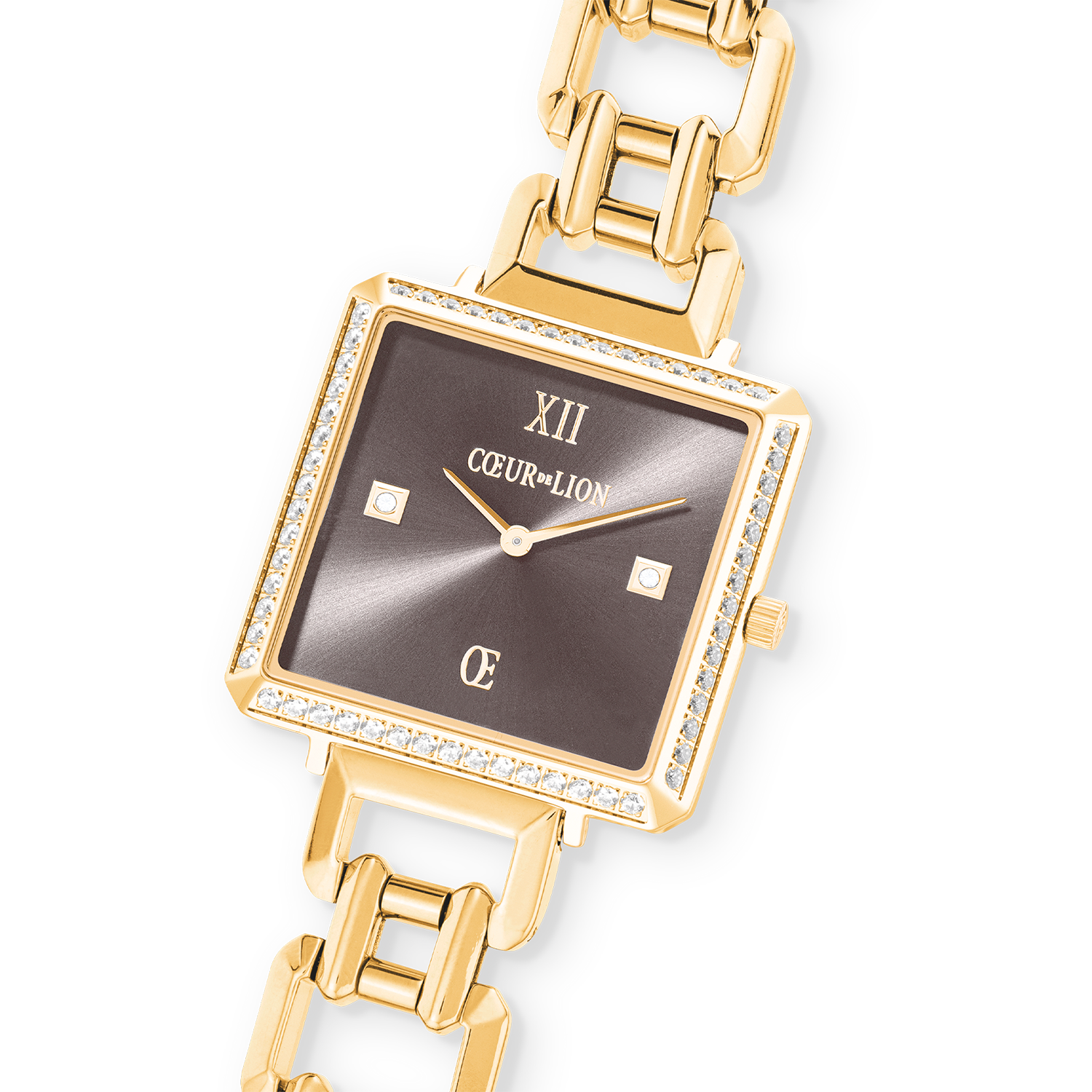 coeur-de-lion-iconic-cube-sparkling-mystic-mocca-uhr-gold-statement image 2