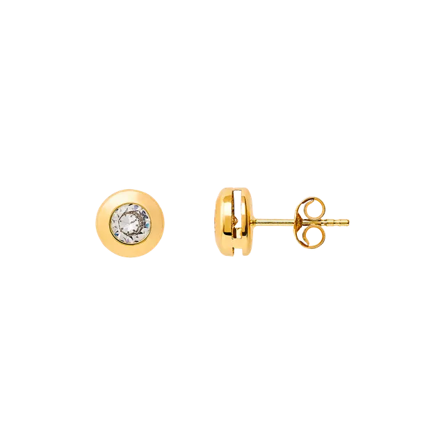 xenox-fine-zarge-midi-bold-ohrringe-585-gelbgold-mit-zirkonia-4-mm image 1