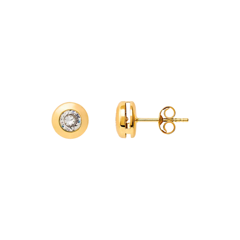 xenox-fine-zarge-midi-bold-ohrringe-585-gelbgold-mit-zirkonia-4-mm image 1