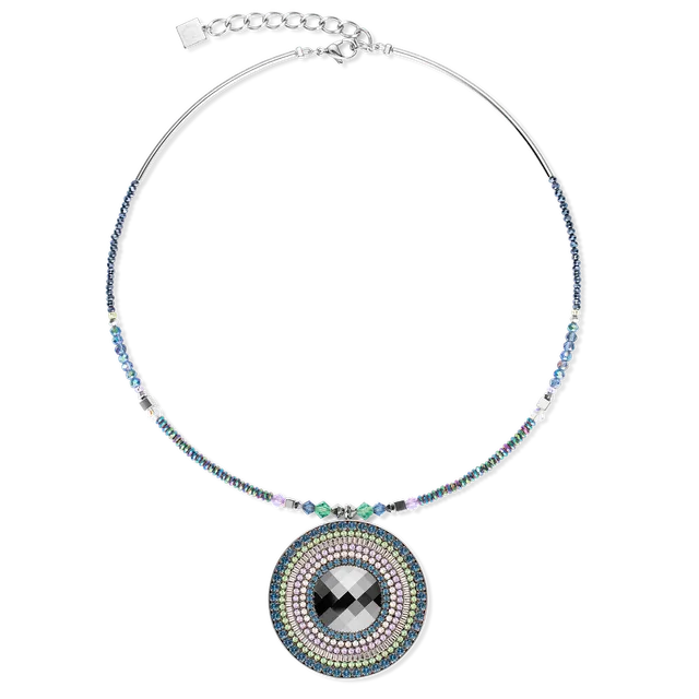 coeur-de-lion-amulett-halskette-statement-dunkel-gr-n-kristalle-h-matit image 1