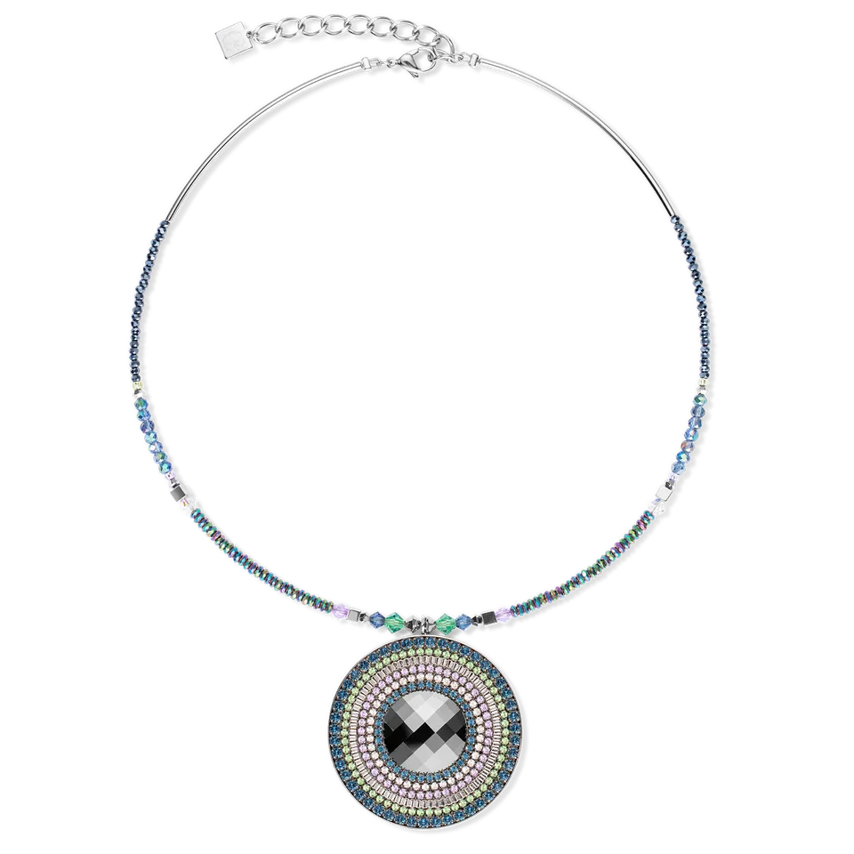 coeur-de-lion-amulett-halskette-statement-dunkel-gr-n-kristalle-h-matit image 1