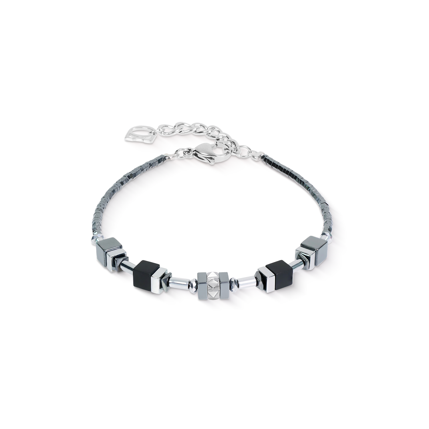 coeur-de-lion-cube-eclipse-armband-onyx-17-5-cm-edelstahl image 1
