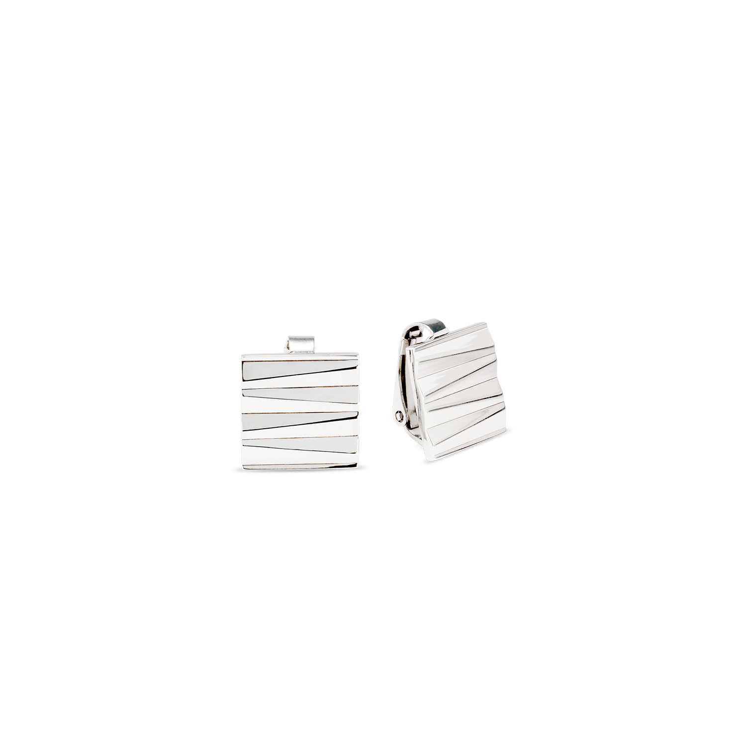 coeur-de-lion-ohrclips-square-wave-silber-ohne-ohrloch image 1