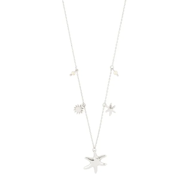 pilgrim-prism-halskette-versilbert-mit-seestern-charms-und-perlen-40-cm-9-cm image 1