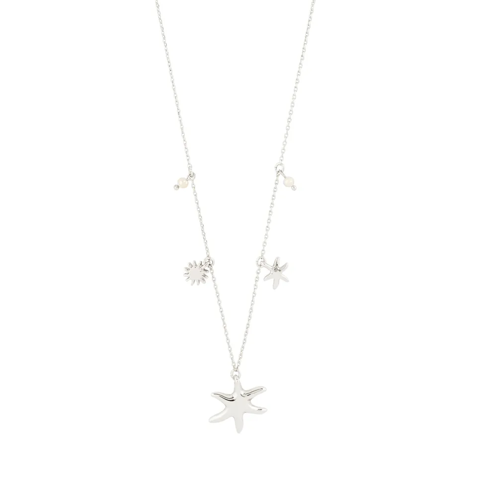 pilgrim-prism-halskette-versilbert-mit-seestern-charms-und-perlen-40-cm-9-cm image 1