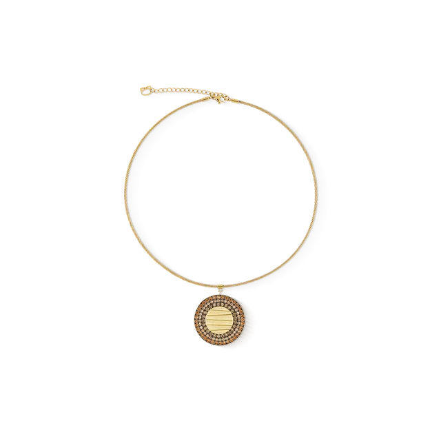 coeur-de-lion-halskette-amulett-glam-waves-gold-beige image 1