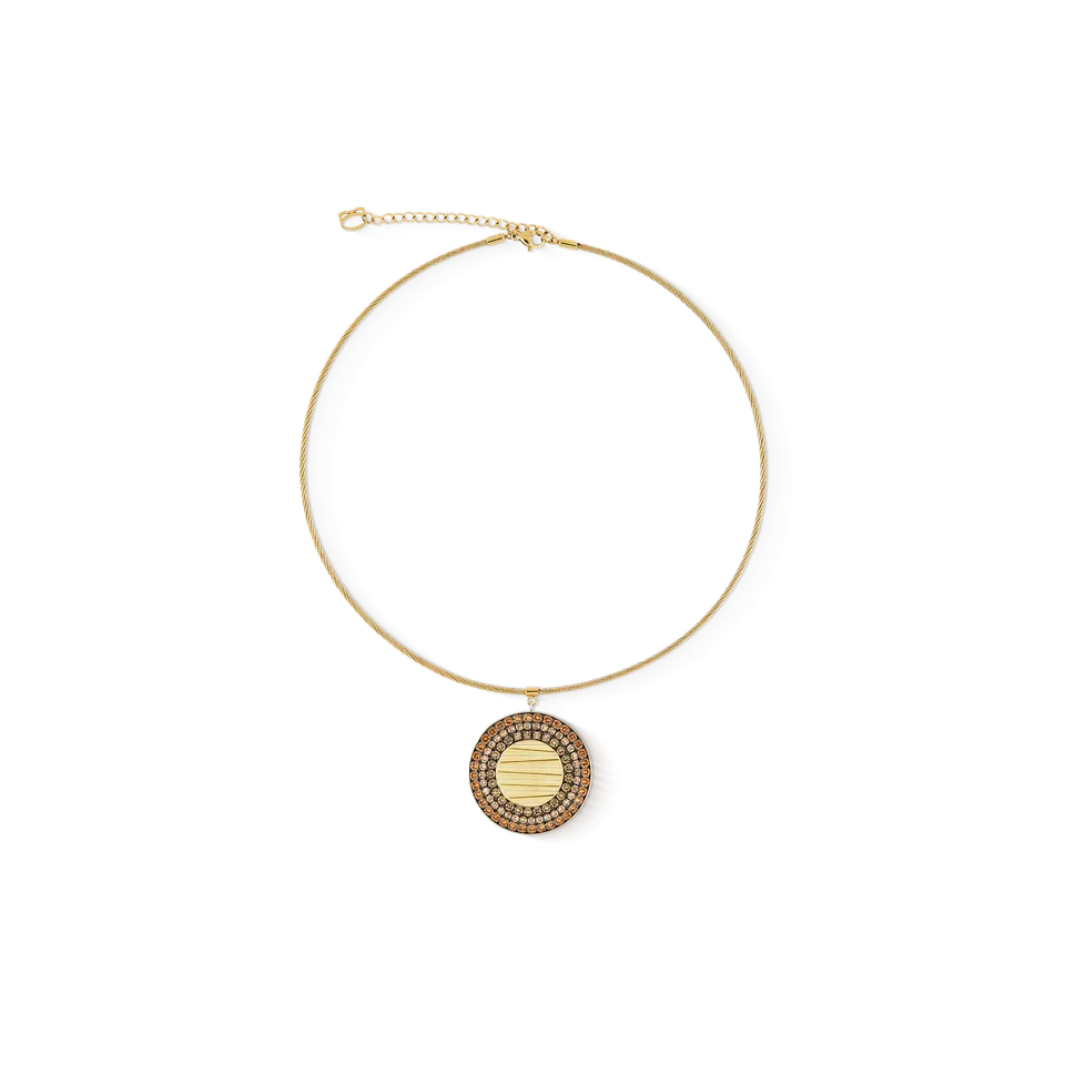 coeur-de-lion-halskette-amulett-glam-waves-gold-beige image 1
