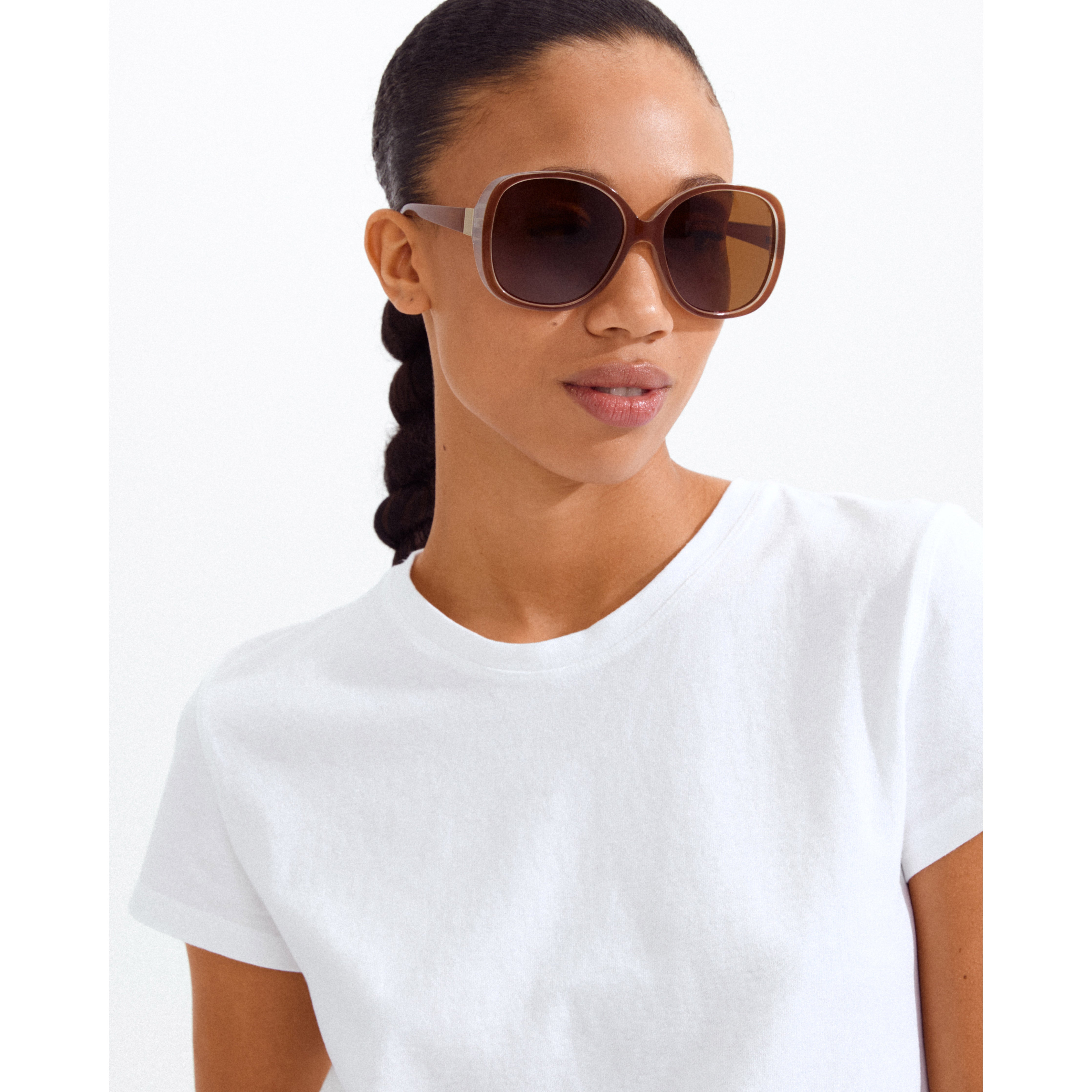 pilgrim-parker-oversize-retro-sonnenbrille-hellbraun image 2