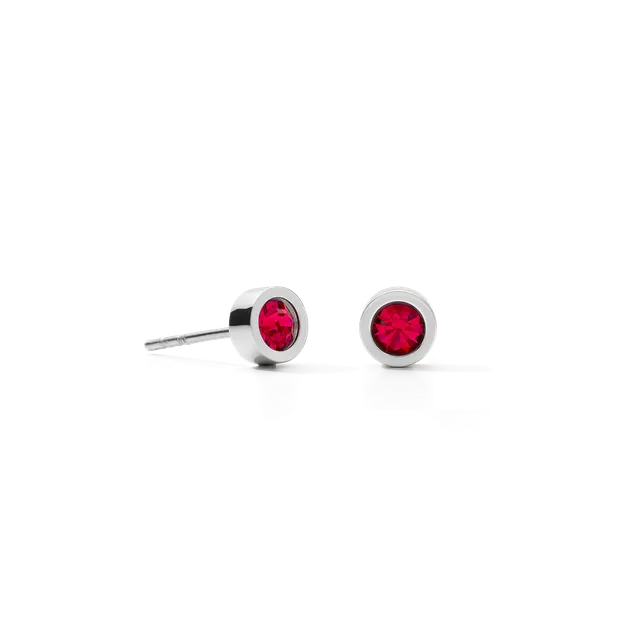 coeur-de-lion-iconic-ohrstecker-sparkling-dot-silber-rot-0-5-cm image 1