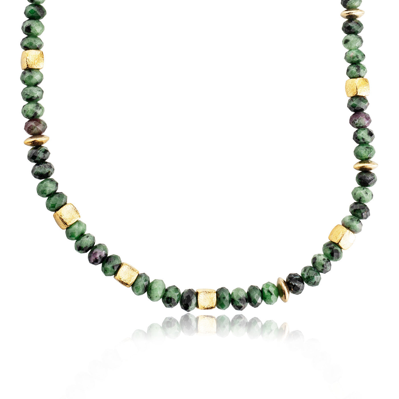 julie-julsen-loving-stones-kette-vergoldet-mit-gr-nen-rubin-zoisit-edelsteinen image 1