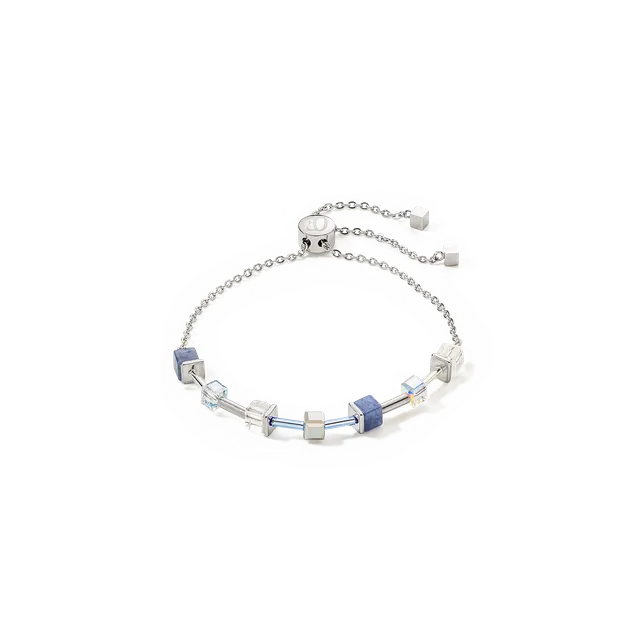 coeur-de-lion-geocube-precious-armband-silber-blau-mit-slider image 1