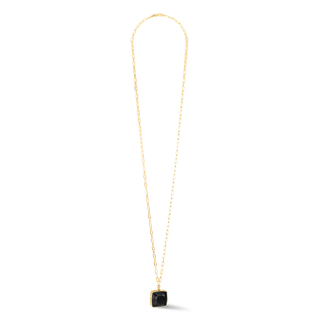 coeur-de-lion-oe-amulett-square-halskette-onyx-gold-schwarz image 1