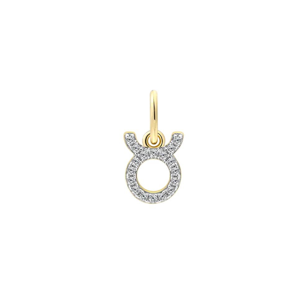 xenox-stier-charm-925-sterlingsilber-18k-vergoldet-mit-zirkonia image 1