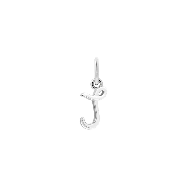xenox-j-letter-italic-charm-925-sterlingsilber-rhodiniert image 1