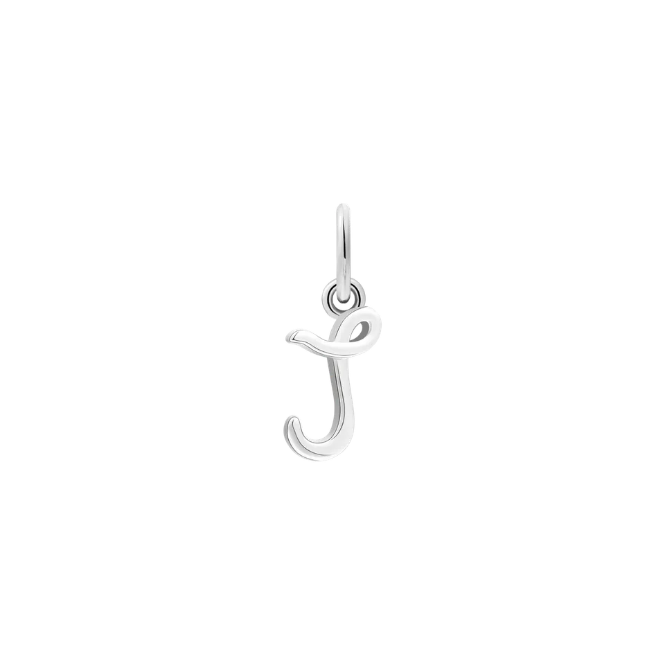 xenox-j-letter-italic-charm-925-sterlingsilber-rhodiniert image 1