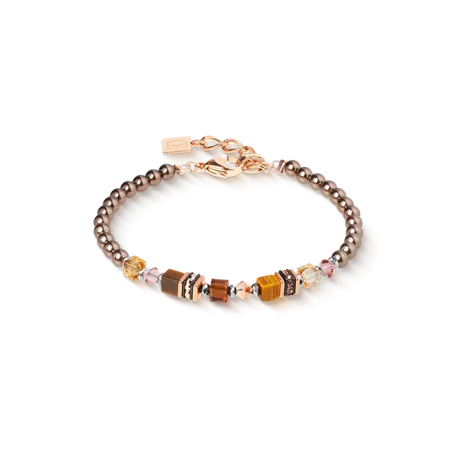 coeur-de-lion-armband-princess-earth-glow-ros-gold-braun-tigerauge-crystal-pearl image 1