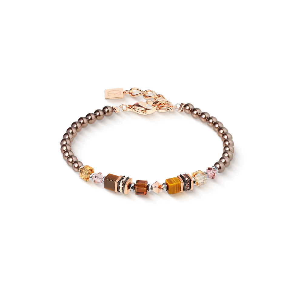 coeur-de-lion-armband-princess-earth-glow-ros-gold-braun-tigerauge-crystal-pearl image 1