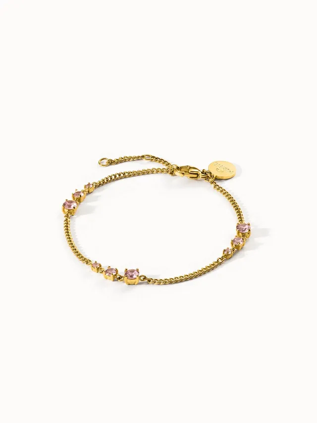 purelei-pink-glamour-armband-ankerkette-mit-pinken-zirkonia image 1