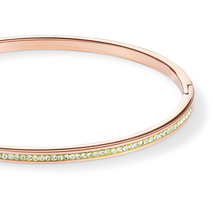 coeur-de-lion-armreif-schmal-ros-gold-pav-hellgr-n-17-cm-edelstahl image 2