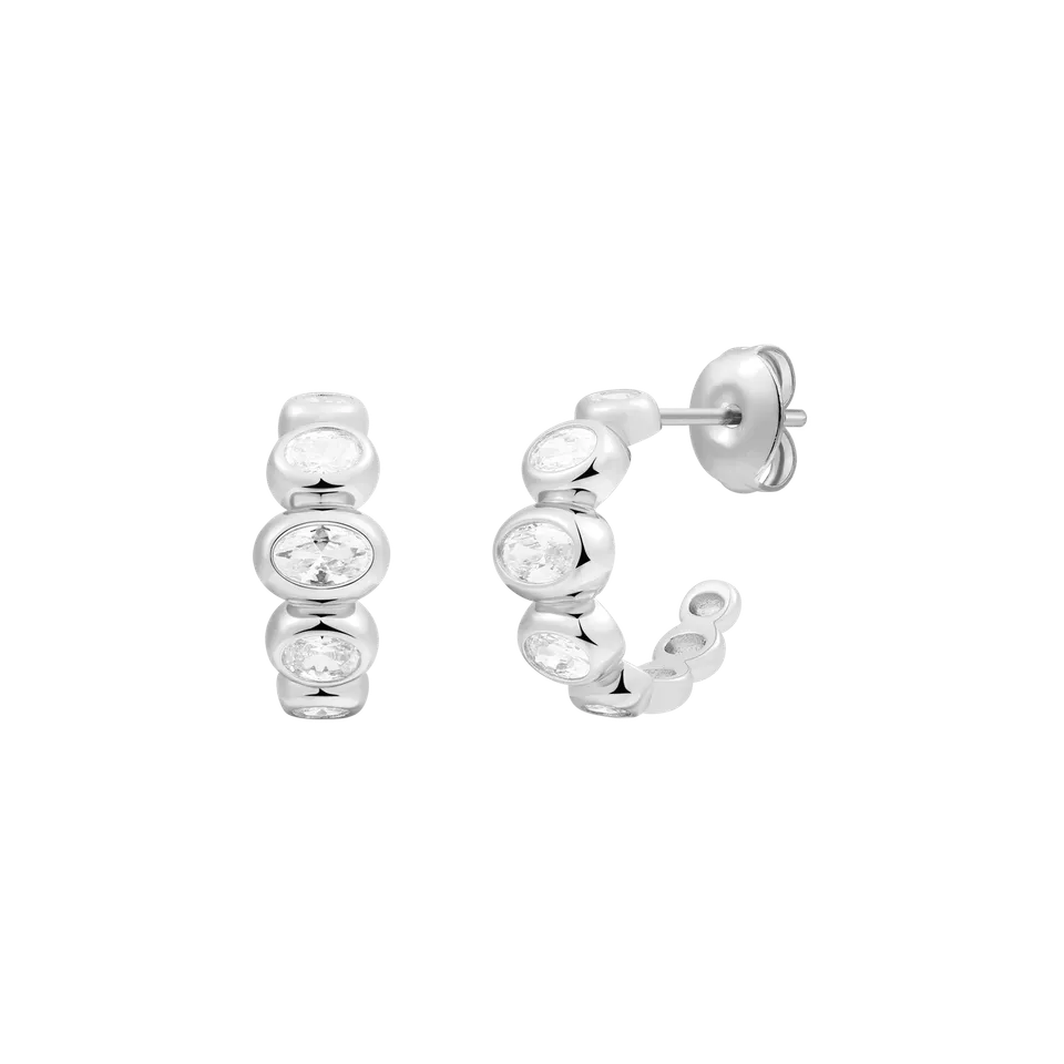 xenox-bubble-glow-creolen-925-sterlingsilber-rhodiniert-mit-zirkonia image 1