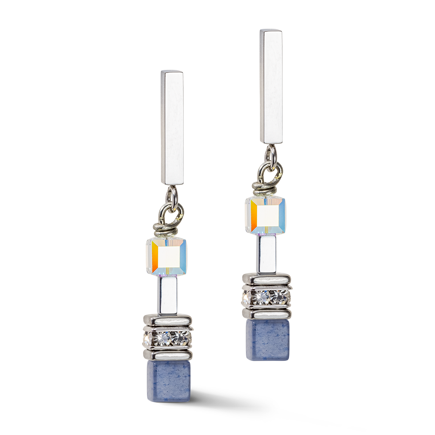 coeur-de-lion-geocube-precious-fusion-chunky-chain-ohrringe-hellblau image 2