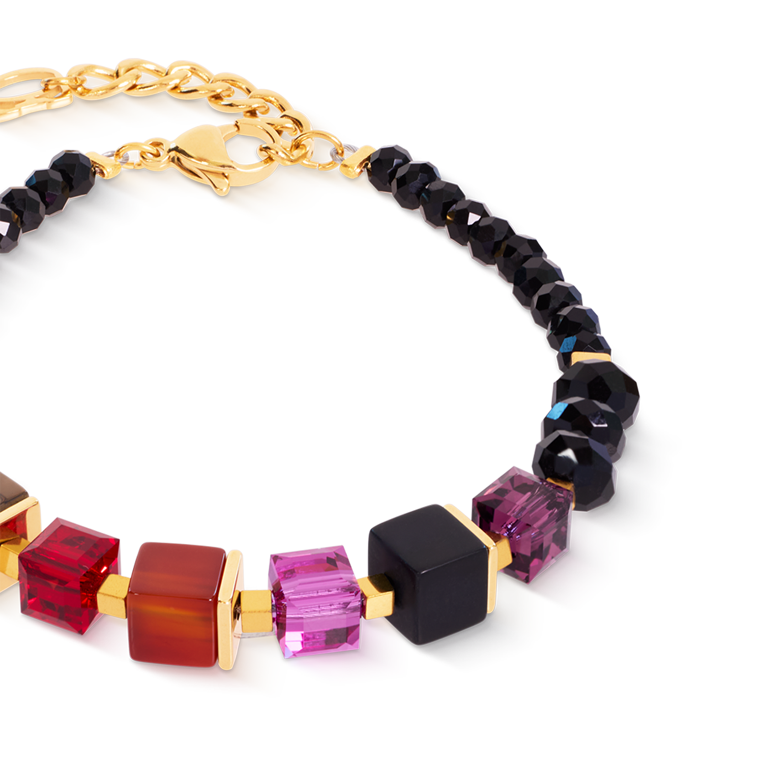 coeur-de-lion-armband-cube-mix-precious-berry-gold-18-5-cm image 2