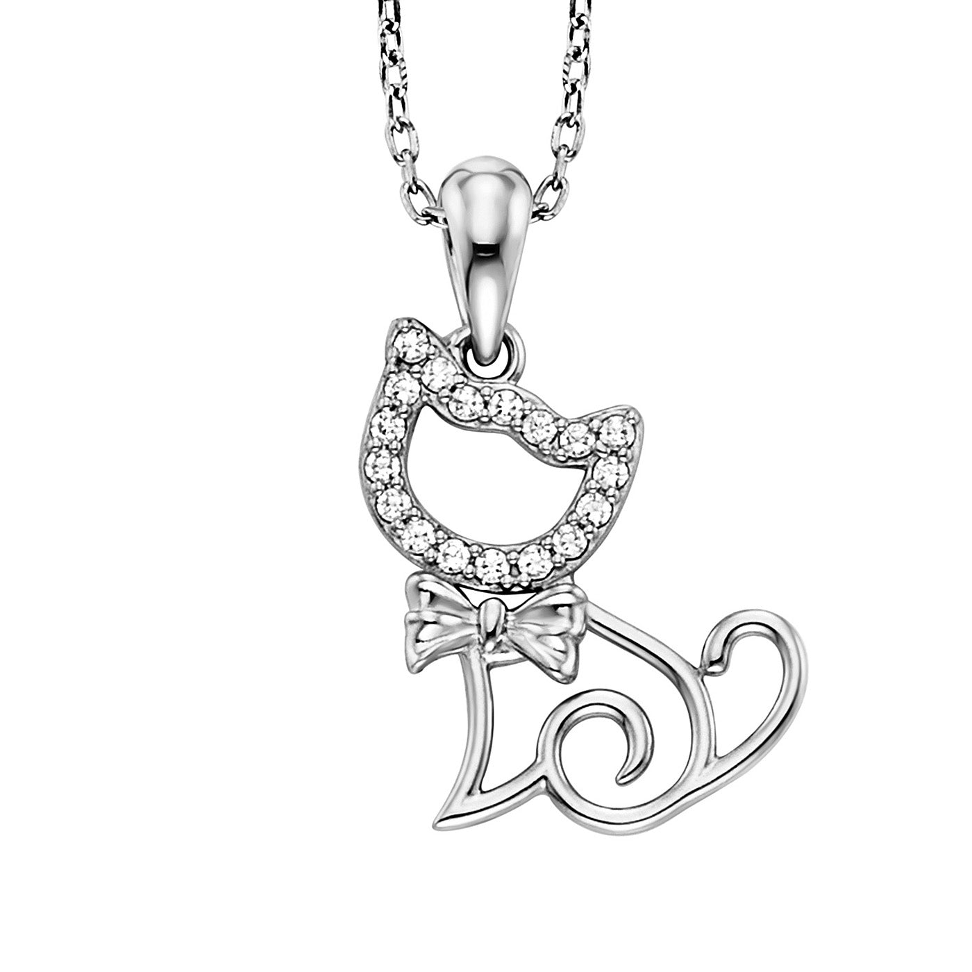 julie-julsen-kette-mit-anh-nger-cat-silber-925-mit-18-zirkonia image 2