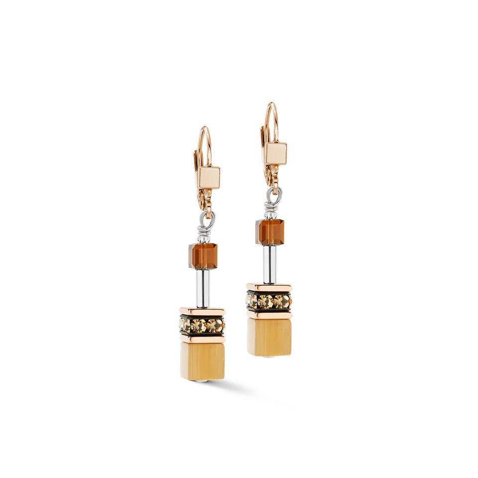 coeur-de-lion-geocube-iconic-ohrringe-mocha-mousse-ros-gold-braun image 1