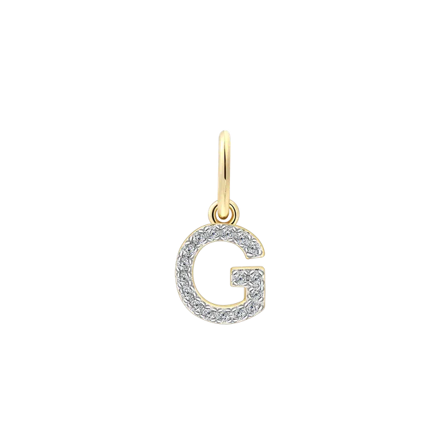 xenox-g-letter-charm-anh-nger-925-sterlingsilber-18k-vergoldet-mit-zirkonia image 1