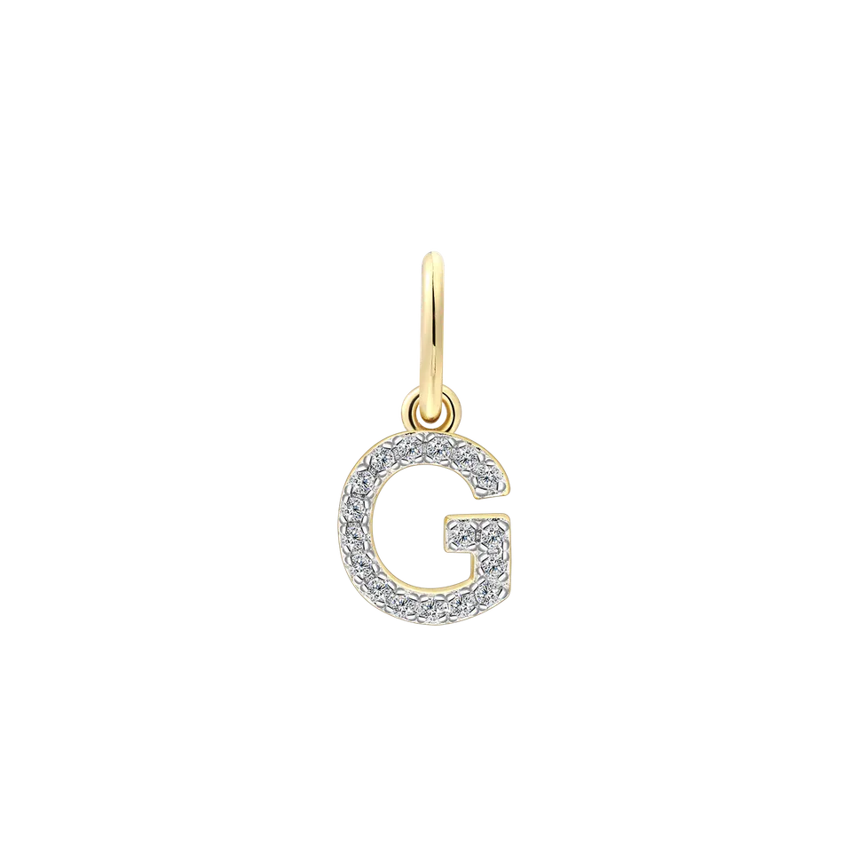 xenox-g-letter-charm-anh-nger-925-sterlingsilber-18k-vergoldet-mit-zirkonia image 1