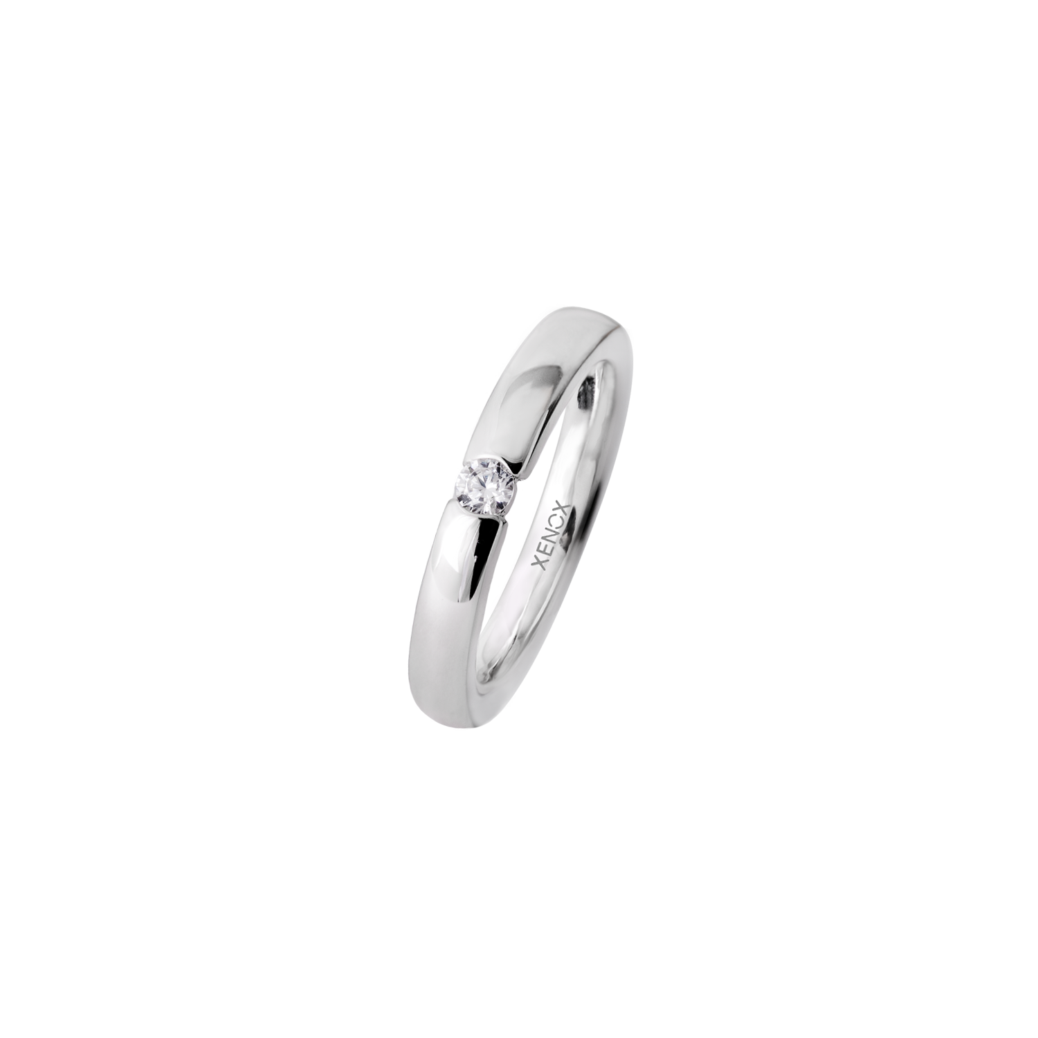 xenox-partnerring-925-sterlingsilber-mit-zirkonia-rhodiniert image 1