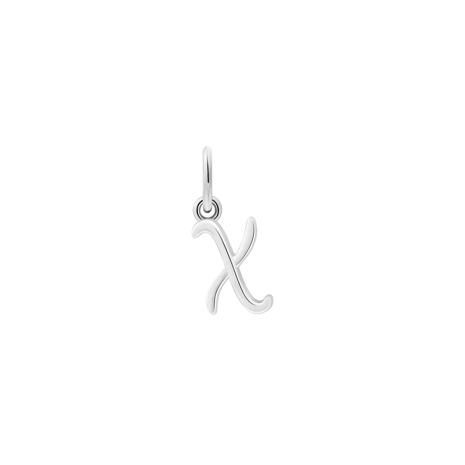 xenox-letter-italic-x-charm-925-sterlingsilber-rhodiniert image 1