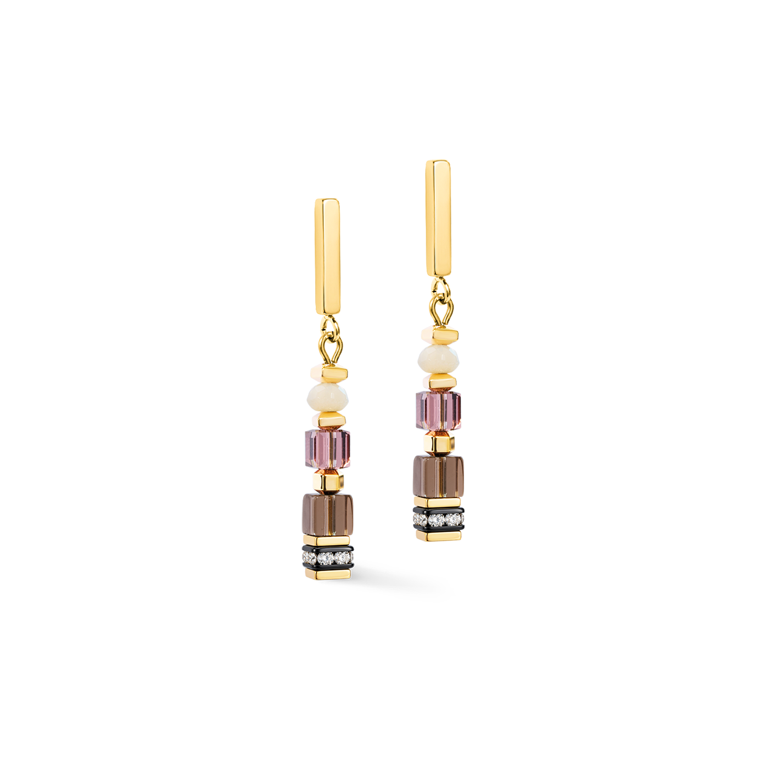 coeur-de-lion-geocube-precious-grace-ohrringe-rose-smoke-gold-4-cm image 2