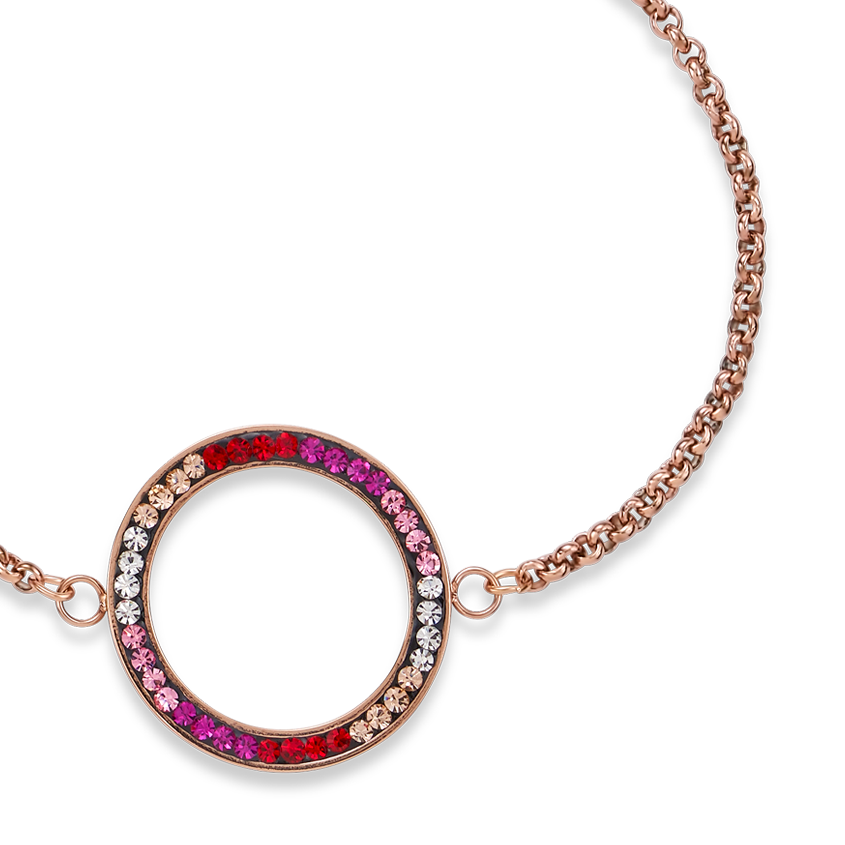 coeur-de-lion-iconic-armband-kristall-pav-edelstahl-ros-gold-rot-rosa image 2