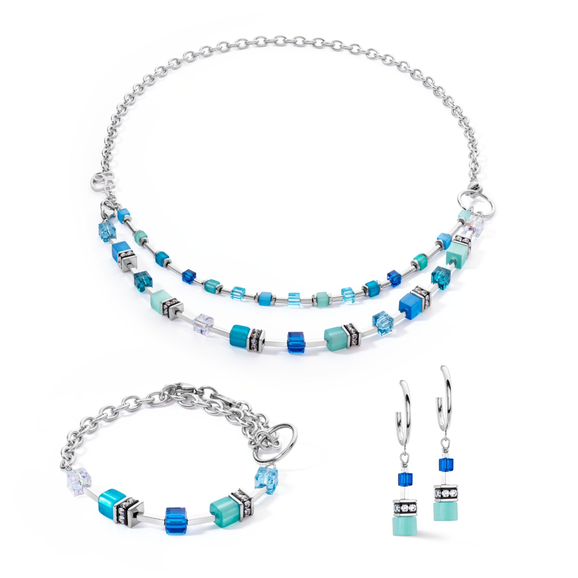 coeur-de-lion-geocube-iconic-layer-chain-creole-ocean-vibes-blau-silber image 3