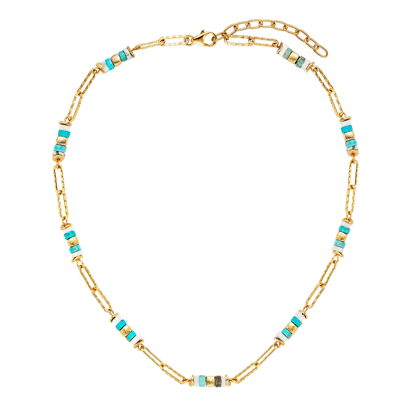 julie-julsen-loving-stones-kette-40-5-cm-t-rkis-jaspis-howlith-vergoldet image 5