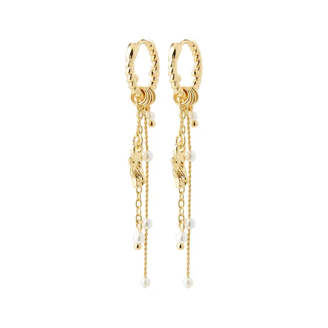 pilgrim-eron-ohrringe-goldplattiert-twisted-hoops-mit-perle image 1