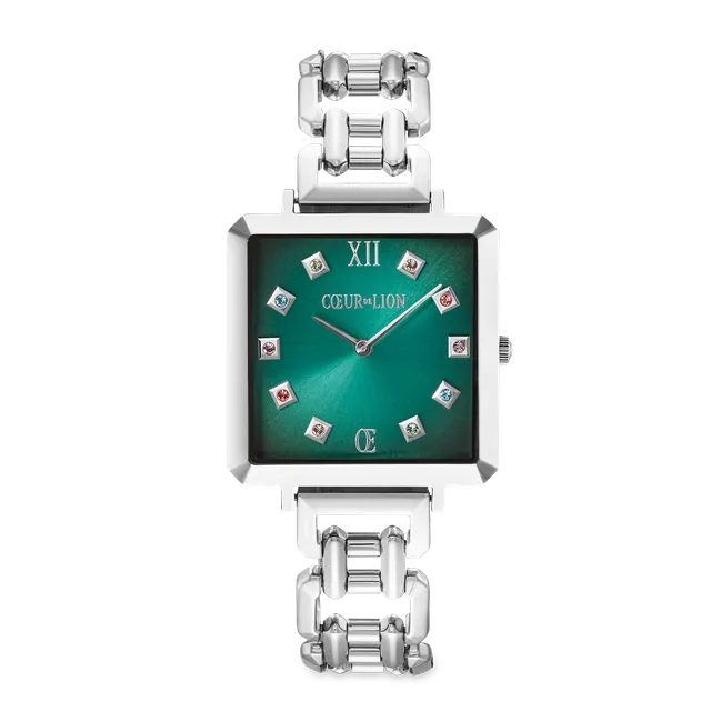 coeur-de-lion-iconic-cube-uhr-turquoise-glaze-statement-silber image 1