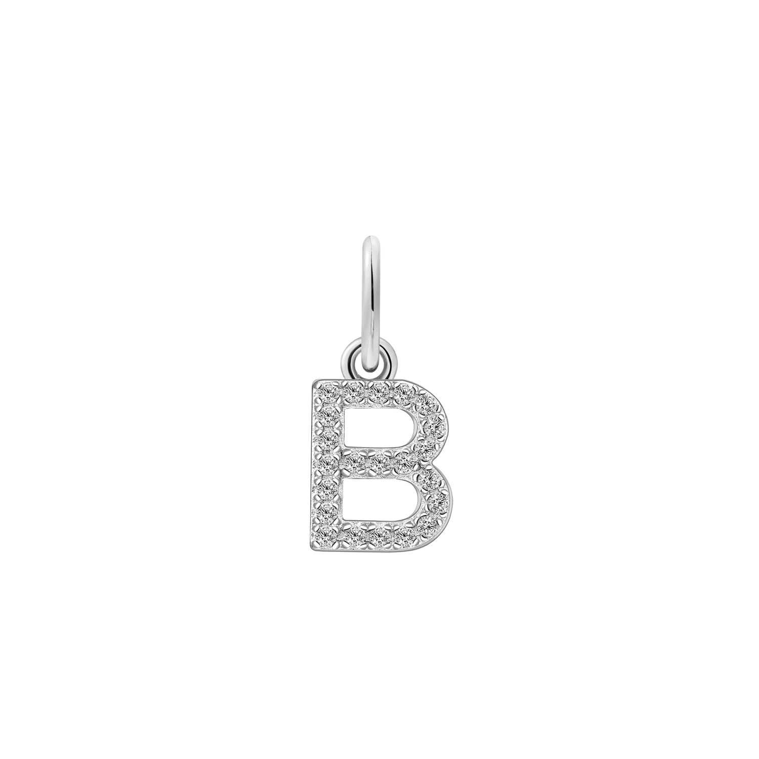 xenox-b-letter-charm-buchstabe-b-925-sterlingsilber-18k-vergoldet-mit-zirkonia image 2
