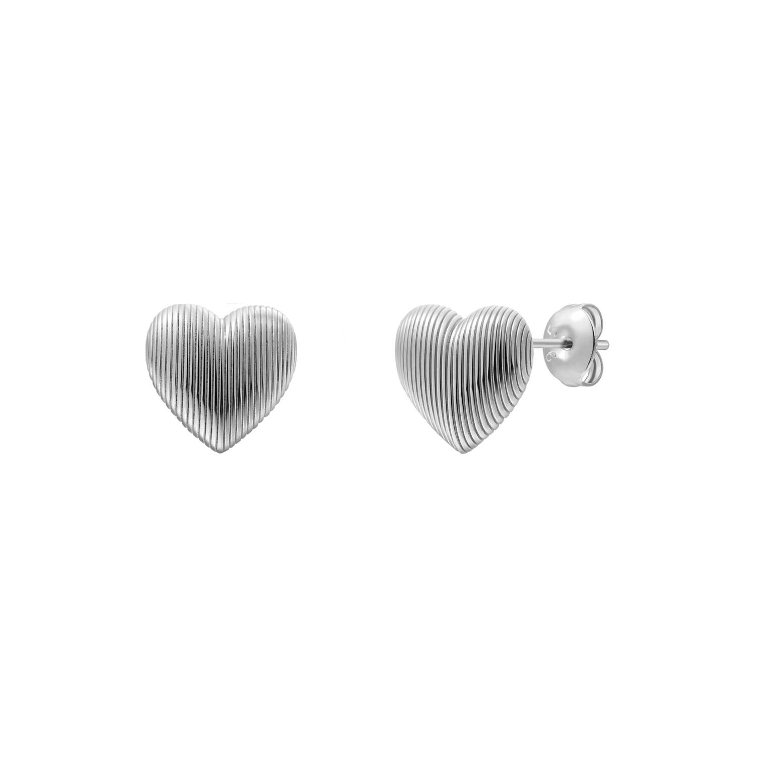 xenox-heartbeat-ohrringe-925-sterlingsilber-rhodiniert-herz-ohrstecker image 1
