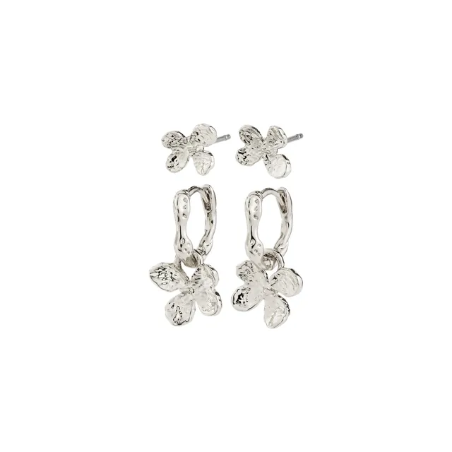pilgrim-ajani-ohrring-set-2-in-1-versilbert-mit-bl-ten-charms image 1