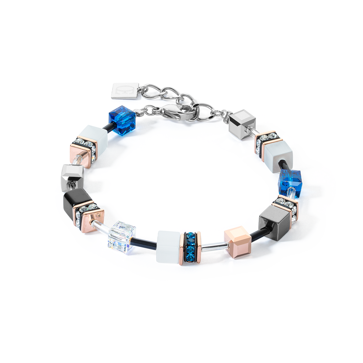 coeur-de-lion-geocube-iconic-armband-capri-blau-ros-gold image 1