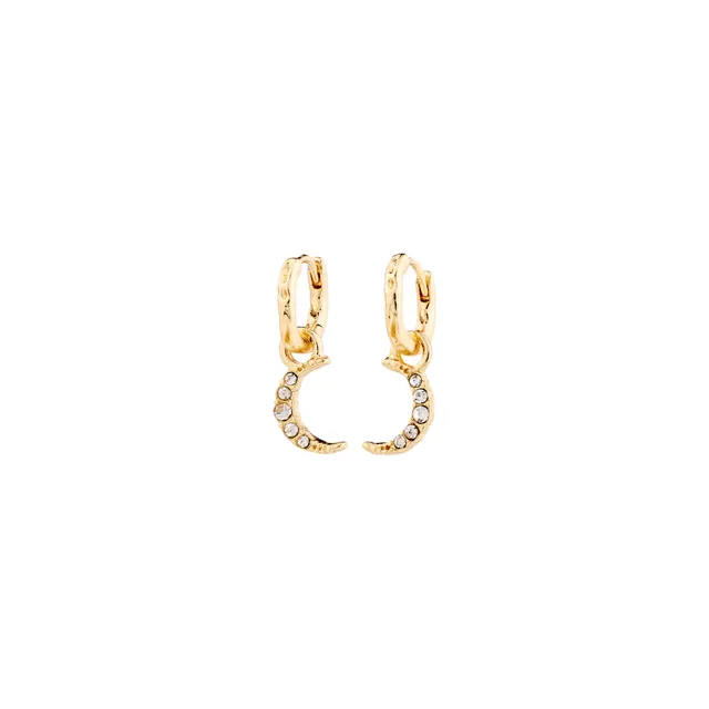 pilgrim-evgenia-creolen-goldplattiert-huggie-hoops-mit-mondanh-nger image 1