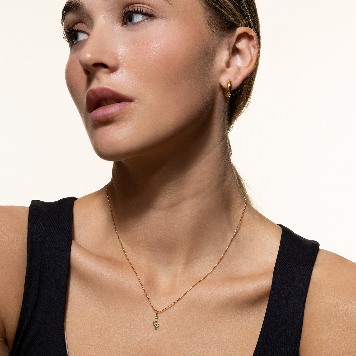 xenox-kaktus-charm-925-sterlingsilber-18k-vergoldung-mit-gr-nem-zirkonia image 3