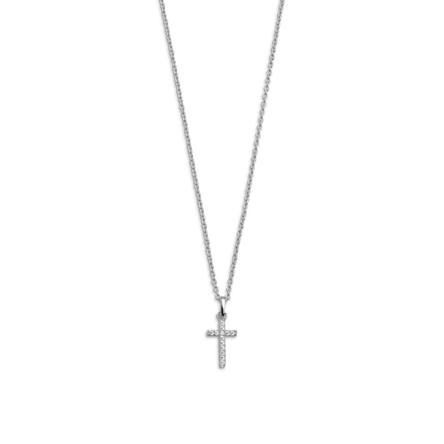 xenox-xs3522k-kreuz-halskette-925-sterlingsilber-rhodiniert-mit-zirkonia image 1