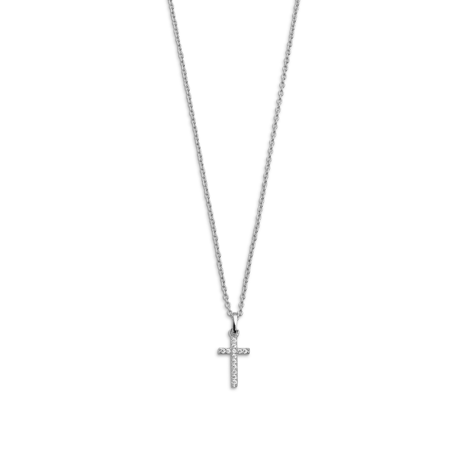 xenox-xs3522k-kreuz-halskette-925-sterlingsilber-rhodiniert-mit-zirkonia image 1