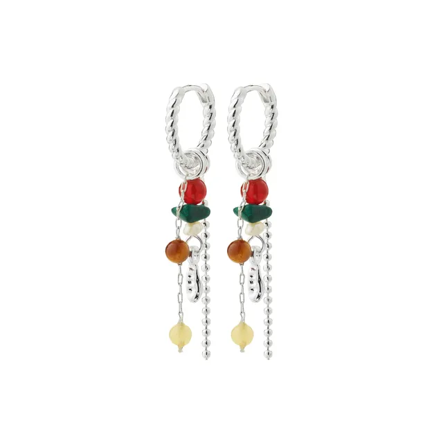 pilgrim-thalen-ohrringe-versilbert-multi-boho-mit-perlen-und-steinen image 1